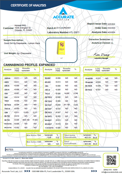 6G Disposable - Lemon Haze