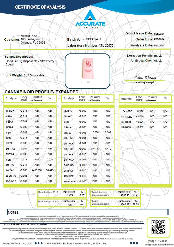 6G Disposable - Strawberry Cough